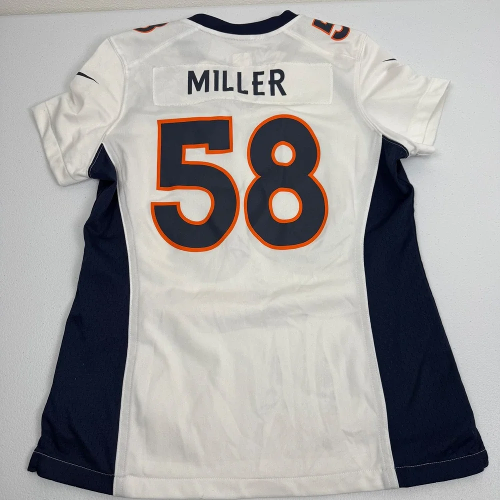 Nike Denver‎ Broncos Von Miller 58 Youth Jersey White Navy Orange Medium NFL
